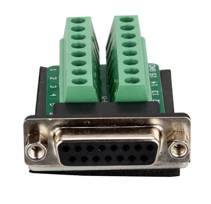 D-SUB DB15 connector female met schroef terminals 03